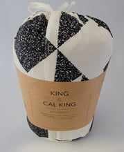 Load image into Gallery viewer, Duvet Cover Set, Black &amp; White Geometric, Reversible  3-PC, King/Cal King
