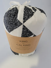 Load image into Gallery viewer, Duvet Cover Set, Black &amp; White Geometric, Reversible  3-PC, King/Cal King
