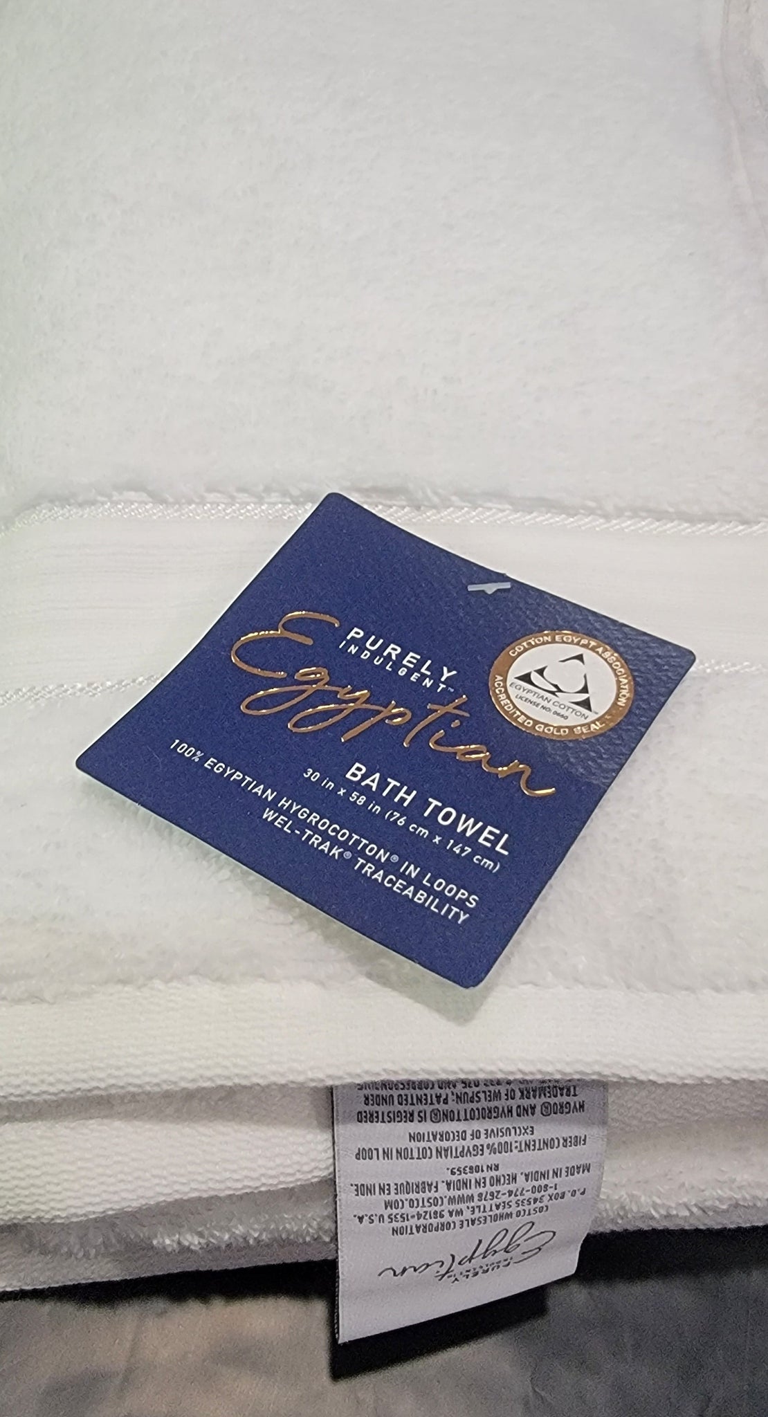 Purely Indulgent Egyptian Cotton Bath Towel, White 30 x 58 1-towel –