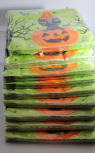 Load image into Gallery viewer, Halloween 13 inch Napkins, 18-pack with Cat in Pumpkin on Green Napkin
