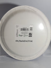 Load image into Gallery viewer, Halloween 8.6 inch Purple Party Plates, 8-pack with Witch, Skeleton, Cat, and Pumpkin
