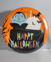 Load image into Gallery viewer, Halloween 7 inch Party Plates, 10-pack with Count Dracula
