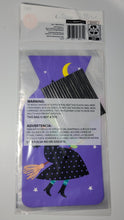 Load image into Gallery viewer, Halloween 5x9 inch treat bags, 20-pack with ties Purple with Witch on Broom and Cat
