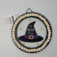 Halloween Small Round decor w/ a Witch Hat 