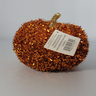 Halloween Pumpkin Small Metallic Orange Tabletop Decor