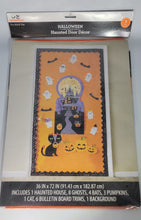Load image into Gallery viewer, HAUNTED DOOR DECOR Haunted House Background, 36 in x 72 in w/ bulletin board trims
