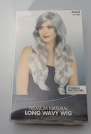 Wonderland Premium Natural Long Wavy Wig Grey Adult Styleable & Heat Resistant