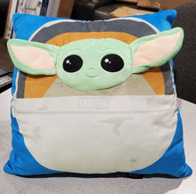 Load image into Gallery viewer, Star Wars The Mandalorian BABY YODA Character Pillow, Velour Soft, Square throw
