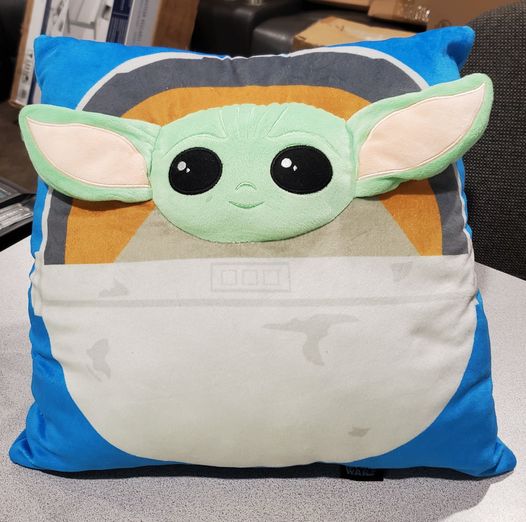Star Wars The Mandalorian BABY YODA Character Pillow, Velour Soft, Square throw