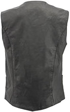 Load image into Gallery viewer, Leather Biker Vest, Naked Goatskin Leather, Women’s, Distressed Grey
