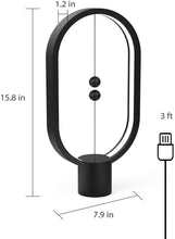 Load image into Gallery viewer, Heng Balance lamp, DesignNest, Switch on in mid-air, USB Powered LED Table lamp, Designer Desk lamp, Contemporary Soft Light, (Black)
