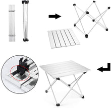 Load image into Gallery viewer, Outry Lightweight Aluminum Folding Table, Portable, (RED, Medium- Unfolded: 22.2&quot; x 15.9&quot; x 16.1&quot;)
