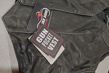 Load image into Gallery viewer, Leather Biker Vest, Naked Goatskin Leather, Women’s, Distressed Grey
