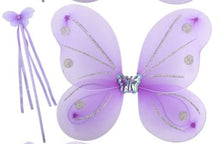 Load image into Gallery viewer, 2pc Princess Fairy Wings &amp; Wand - Butterfly - Angel - Dress Up
