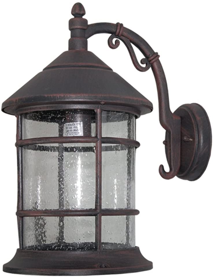 Bella Luce Exterior Outdoor Wall Lantern, Oil Rubbed, Clear Seeded Glass APL1016