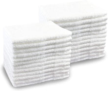 Load image into Gallery viewer, Pacific Linens 24-Pack White 100% Cotton Towel Washcloths, Durable, Lightweight, Commercial Grade and Ultra Absorbent
