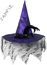 Load image into Gallery viewer, Women’s Witch Hat Halloween Costume Black Fancy Spooky Skull &amp; Roses
