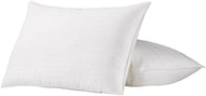 Exquisite Hotel Plush Gel-Fiber Filled Hypoallergenic Pillows with a 100% Cotton Shell, Windowpane Pattern, and Soft Density, 2-Pack, Standard
