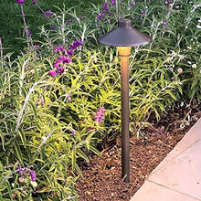 Load image into Gallery viewer, Landscape Accent Path and Area Light with 6.5&quot; Shade and 18&quot; Stem in Antique Brass Finish - BRS1 ETL-Listed Solid Brass Low Voltage ,
