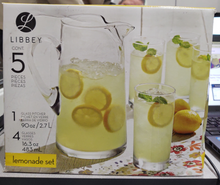 Load image into Gallery viewer, Libbey 3 pc Lemonade Set, Pitcher &amp; 2 glasses
