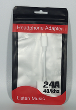 Load image into Gallery viewer, Headphone Adapter Dongle Charger Jack AUX Audio 3.5 mm - White
