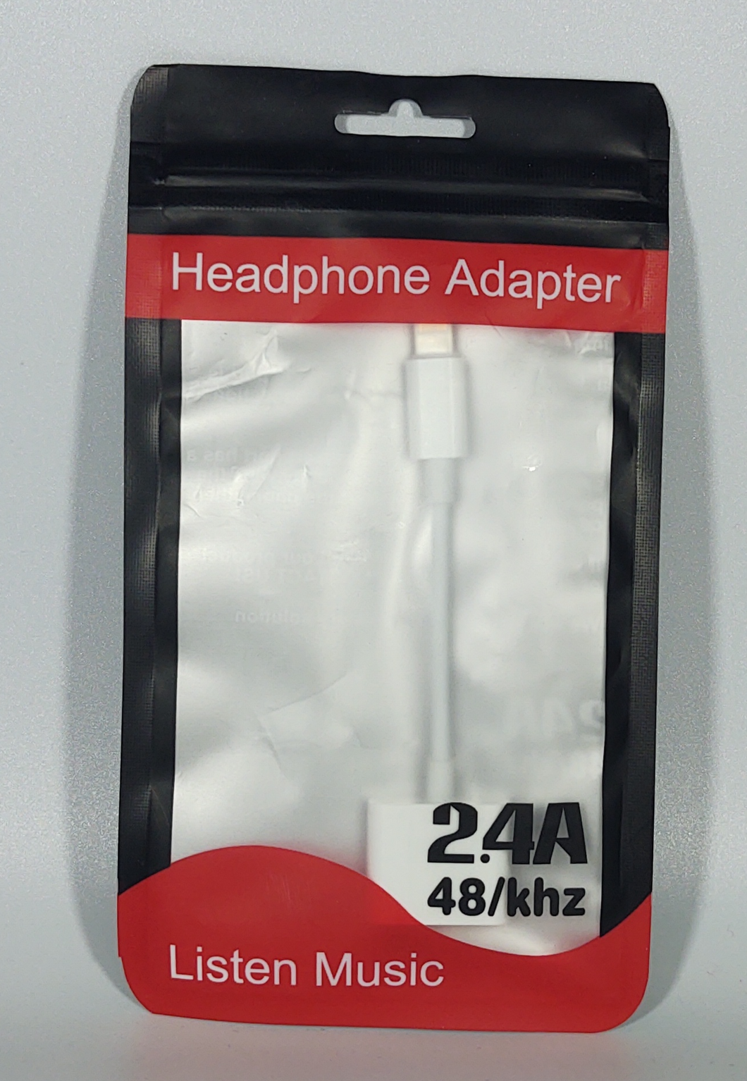 Headphone Adapter Dongle Charger Jack AUX Audio 3.5 mm - White