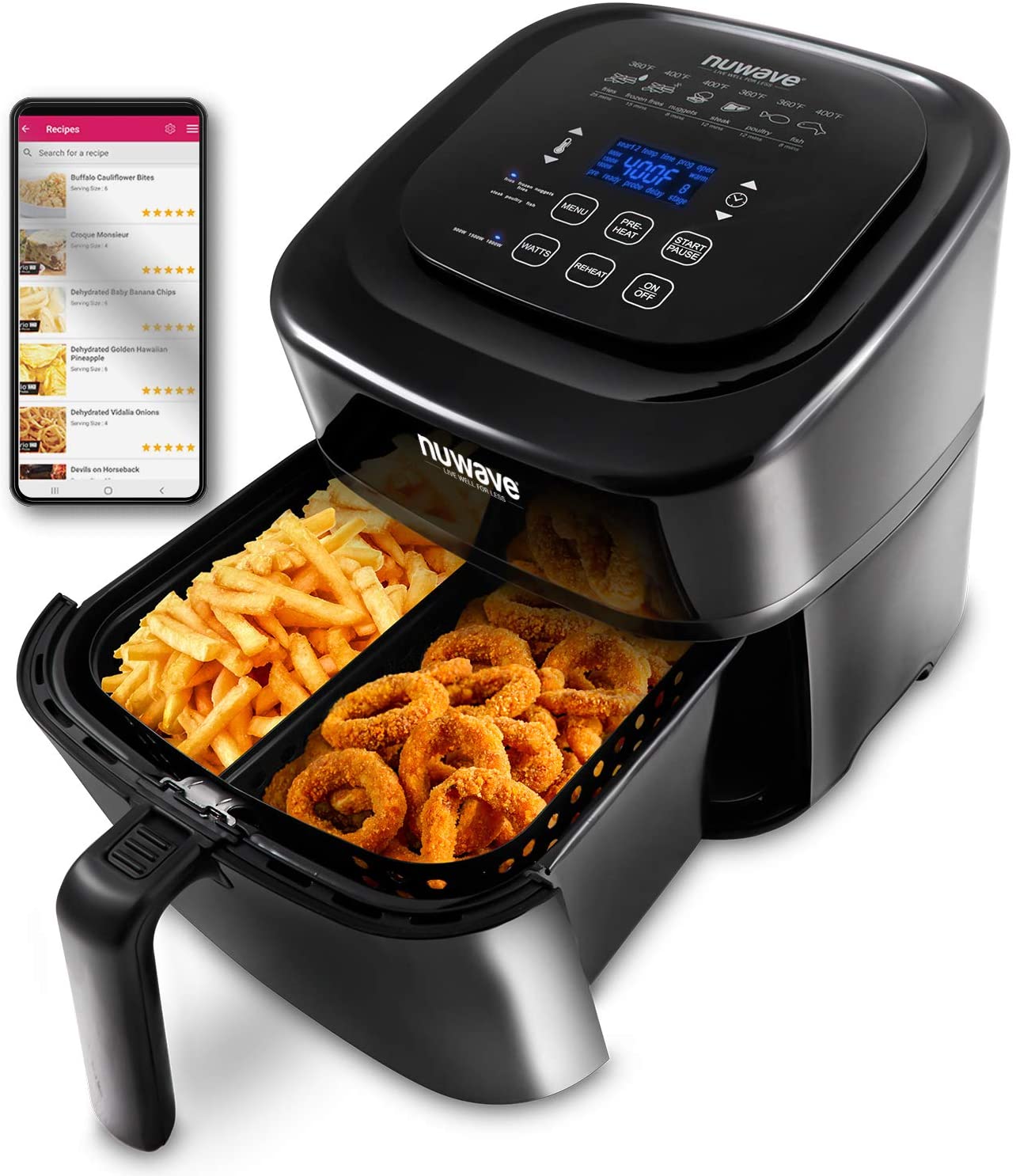 NuWave Brio 8 QT Digital Air Fryer with Temperature Probe