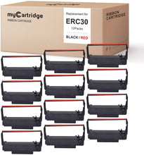 Load image into Gallery viewer, myCartridge ERC30 ERC-30 ERC 30 34 38 B/R Compatible Ribbon Cartridge for use in ERC38 NK506 (Black Red, 12-Pack)
