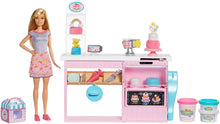 Load image into Gallery viewer, Barbie Cake Decorating Playset, Blonde Doll, Baking Island with Oven, Dough &amp; Toy Icing, for Kids 4-7+ Yrs
