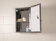Croydex Trent Stainless Steel Lockable Medicine Cabinet with mirrored glass door