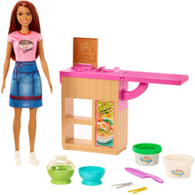 Load image into Gallery viewer, Barbie Noodle Bar Playset with Brunette Doll, Workstation and Accessories, Age 4 yrs+
