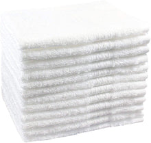 Load image into Gallery viewer, Pacific Linens 24-Pack White 100% Cotton Towel Washcloths, Durable, Lightweight, Commercial Grade and Ultra Absorbent
