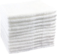 Pacific Linens 24-Pack White 100% Cotton Towel Washcloths, Durable, Lightweight, Commercial Grade and Ultra Absorbent