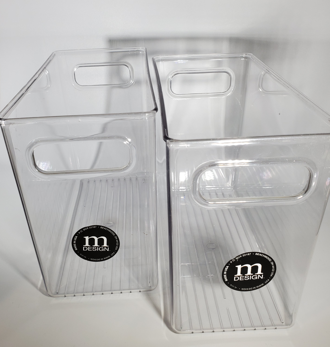 mDesign Plastic Home, Office Storage Organizer Bin with Handles - BPA Free - 5