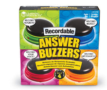 Load image into Gallery viewer, Learning Resources Recordable Answer Buzzers, Personalized Sound Buzzers, Talking Button, Set of 4, Ages 3+
