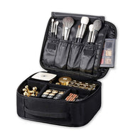 ROWNYEON Makeup Train Case Makeup Bag Organizer Travel Makeup Case Cosmetic Bag Professional Portable Storage Bag for Cosmetics  9.8'' Mini Black