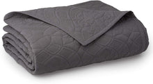 Load image into Gallery viewer, AIDAN Coverlet Embroidered 100% Cotton Shell / 100% Polyester Fill - Size King, Charcoal
