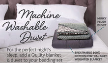 Load image into Gallery viewer, DREAMality Premium Weighted Blanket &amp; Cover, Full Size, Premium Glass Beads - (60&#39;&#39;x80&#39;&#39; | 20lbs, Grey Cotton Blanket + Navy Blue Cover)
