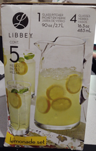 Load image into Gallery viewer, Libbey 3 pc Lemonade Set, Pitcher &amp; 2 glasses
