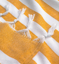 Load image into Gallery viewer, Sandy Beaches 100% Organic Cotton Turkish Towel, Large Beach Towel/Bath Towel, 39x70, Orange and White Striped
