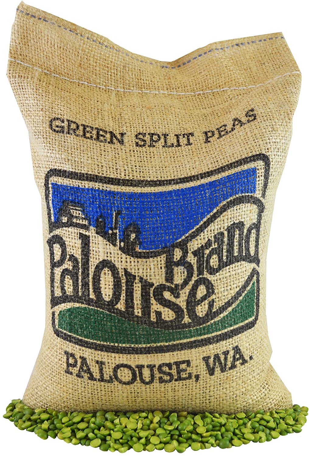 Burlap Bag Green Split Peas • 100% Desiccant Free • 5 lbs • Non-GMO Project Verified • 100% Non-Irradiated • USA Grown • Field Traced •