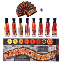 Load image into Gallery viewer, Thoughtfully Gifts, Firewalk Challenge Gift Set, 1.6 Ounces Each, Includes 8 Different Hot Sauces, Gameboard, Challenge Cards and 8 Sided Dice
