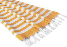 Load image into Gallery viewer, Sandy Beaches 100% Organic Cotton Turkish Towel, Large Beach Towel/Bath Towel, 39x70, Orange and White Striped
