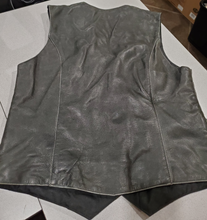 Load image into Gallery viewer, Leather Biker Vest, Naked Goatskin Leather, Women’s, Distressed Grey
