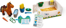 Load image into Gallery viewer, Melissa &amp; Doug Feed &amp; Groom Horse Care Playset Toys
