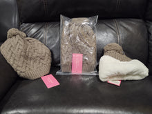 Load image into Gallery viewer, Isaac Mizrahi Beanie w/pompom - Mushroom Color with cream faux fur inside
