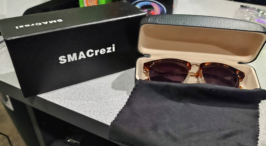 Semi Rimless Sunglasses, Tortoise Sunglasses SMACrezi UV400 Protection Non Polarized Sunglasses