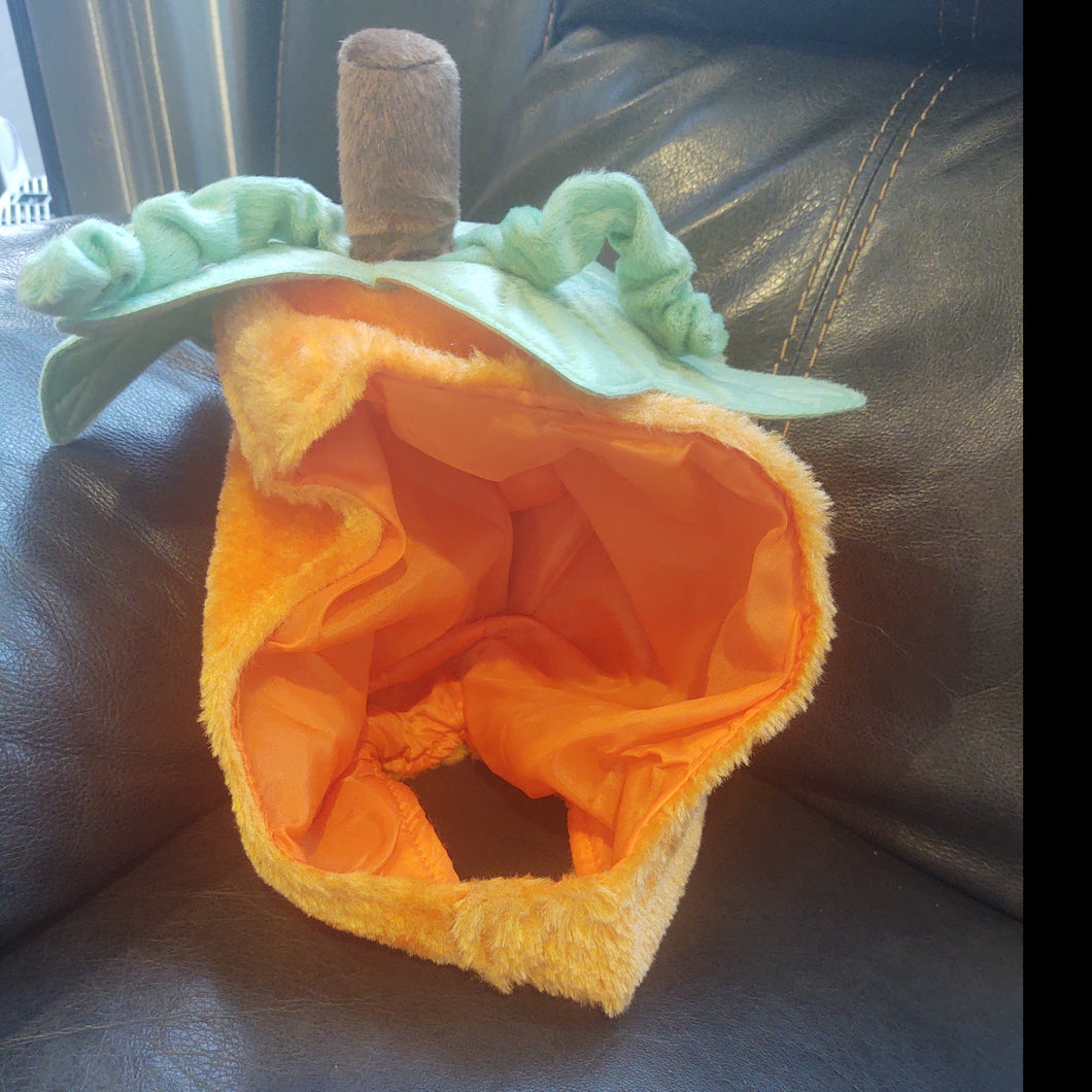 Pumpkin Head Piece - Fleece - chin strap - Toddler Size - Halloween