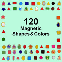 Load image into Gallery viewer, JQP Educational worksheets, 20 Double Sided Task Slides. Magnetic Shapes and Colors (120 Pieces) Creative Learning Program.

