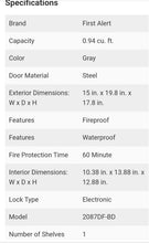 Load image into Gallery viewer, SAFE First Alert 0.94 cu. ft. Digital Ready-Seal Waterproof Fire Resistant Safe
